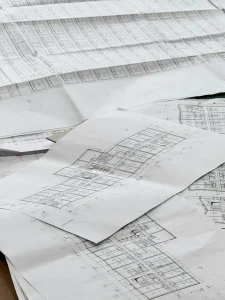 Planimetrie e disegni tecnici di un progetto edilizio
